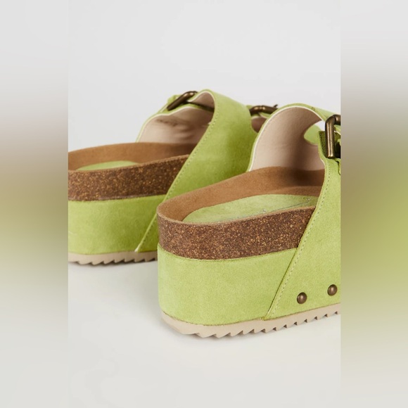 Intentionally Blank Cooper Platform Slide Sandals - Green - Picture 3 of 7